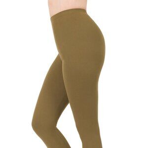 ZENANA PREMIUM MICROFIBER LEGGINGS-DUSTY OLIVE SZ S-XL NWOT
